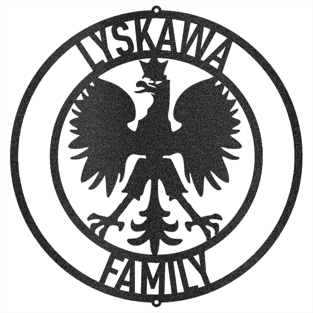 Black / 12 Personalized Polish Eagle