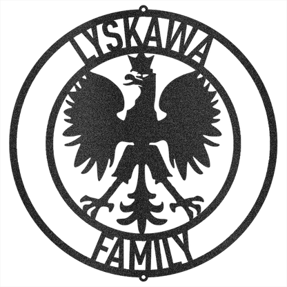 Personalized Polish Falcon sign in black, 12 inch