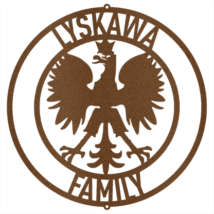 Personalized Polish Falcon sign in copper, 12 inch