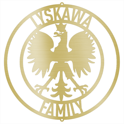 Personalized Polish Falcon sign in gold, 12 inch
