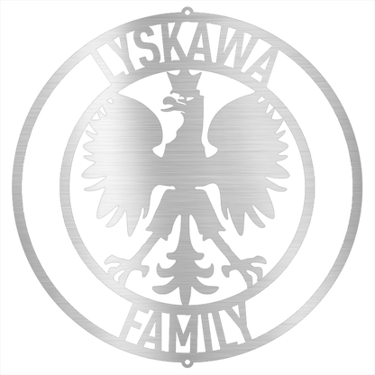 Personalized Polish Falcon sign in silver, 12 inch