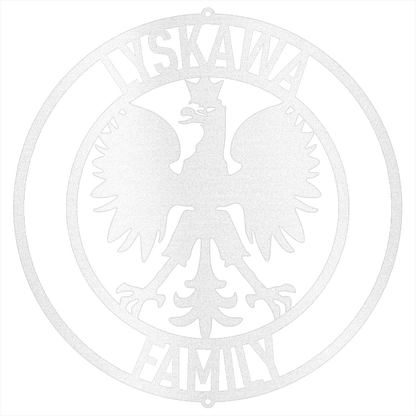 Personalized Polish Falcon sign in white, 12 inch