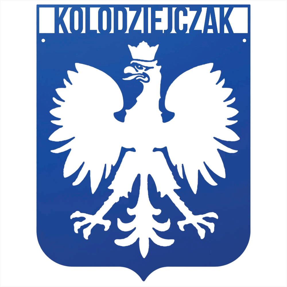 Blue / 12 Personalized Polish Eagle Metal Wall Art with Custom Family Name