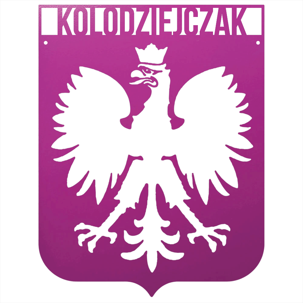 Purple / 12 Personalized Polish Eagle Metal Wall Art with Custom Family Name