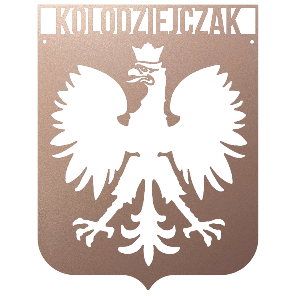 Rose / 12 Personalized Polish Eagle Metal Wall Art with Custom Family Name