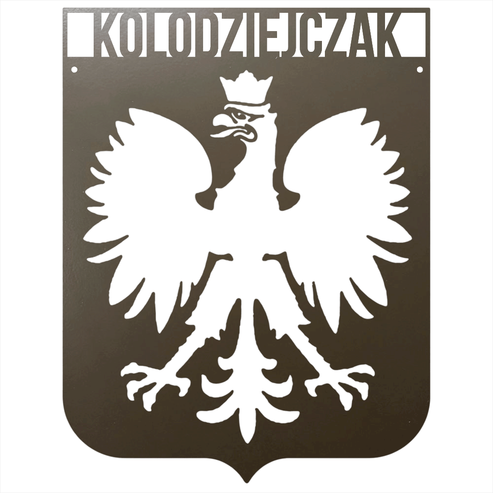 Stone / 12 Personalized Polish Eagle Metal Wall Art with Custom Family Name