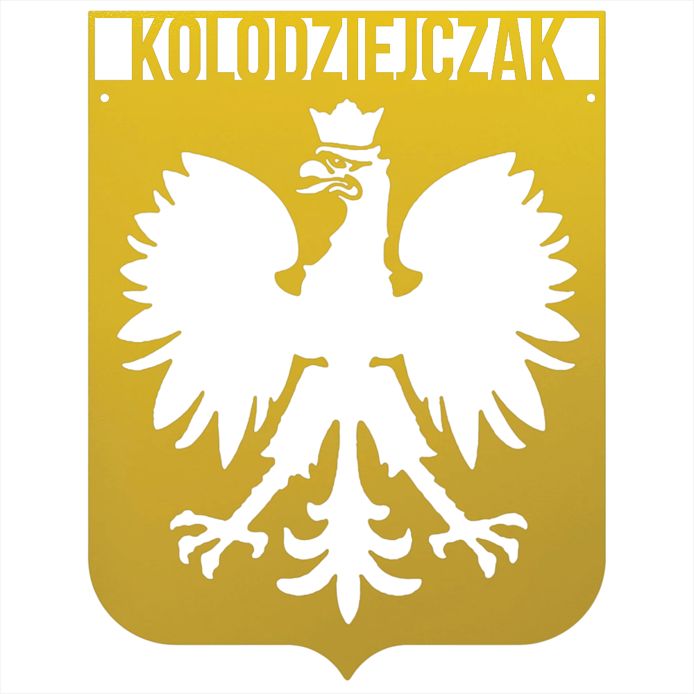Yellow / 12 Personalized Polish Eagle Metal Wall Art with Custom Family Name