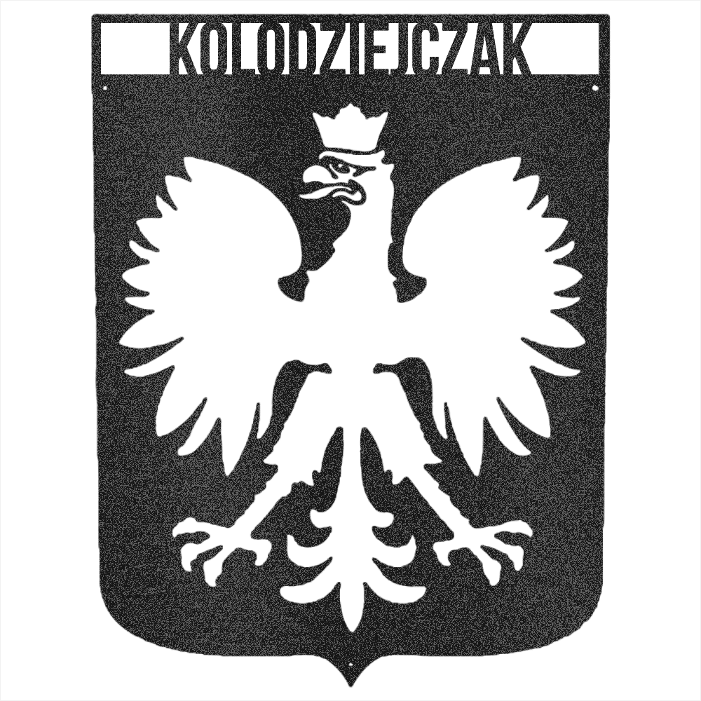 Black / 12 Personalized Polish Eagle Steel Sign: Monogram Home Decor, poland Lover Gift