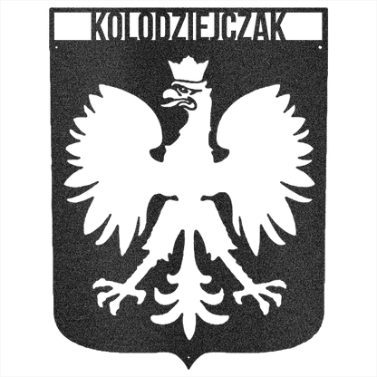 Black / 12 Personalized Polish Eagle Steel Sign: Monogram Home Decor, poland Lover Gift