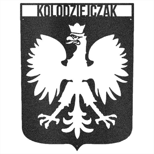 Black / 12 Personalized Polish Eagle Steel Sign: Monogram Home Decor, poland Lover Gift
