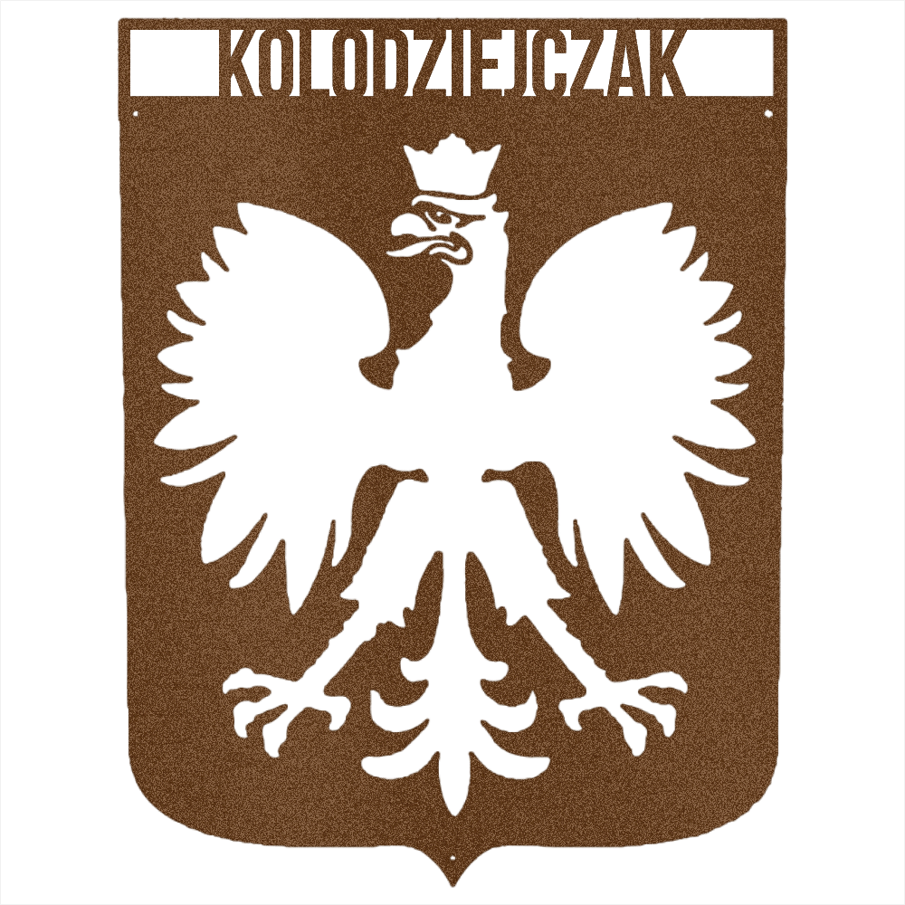 Copper / 12 Personalized Polish Eagle Steel Sign: Monogram Home Decor, poland Lover Gift