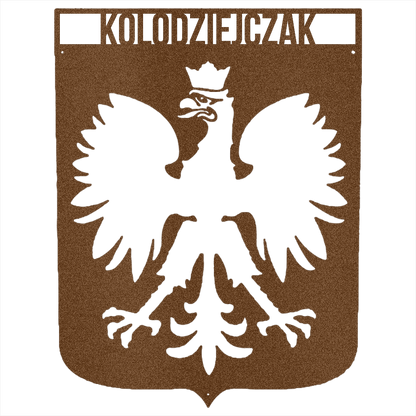 Copper / 12 Personalized Polish Eagle Steel Sign: Monogram Home Decor, poland Lover Gift