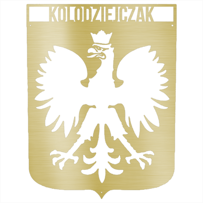 Gold / 12 Personalized Polish Eagle Steel Sign: Monogram Home Decor, poland Lover Gift