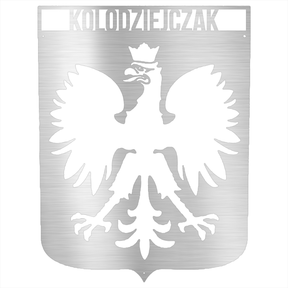 Silver / 12 Personalized Polish Eagle Steel Sign: Monogram Home Decor, poland Lover Gift