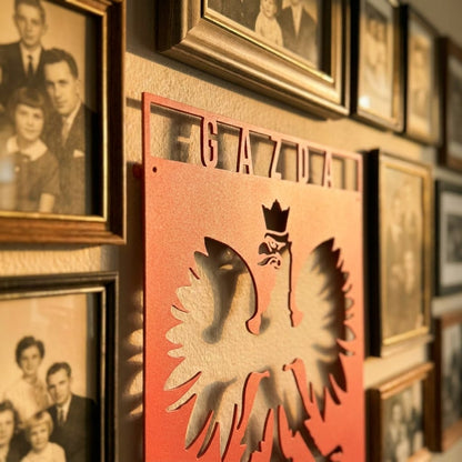Personalized Polish Eagle Steel Sign: Monogram Home Decor, poland Lover Gift