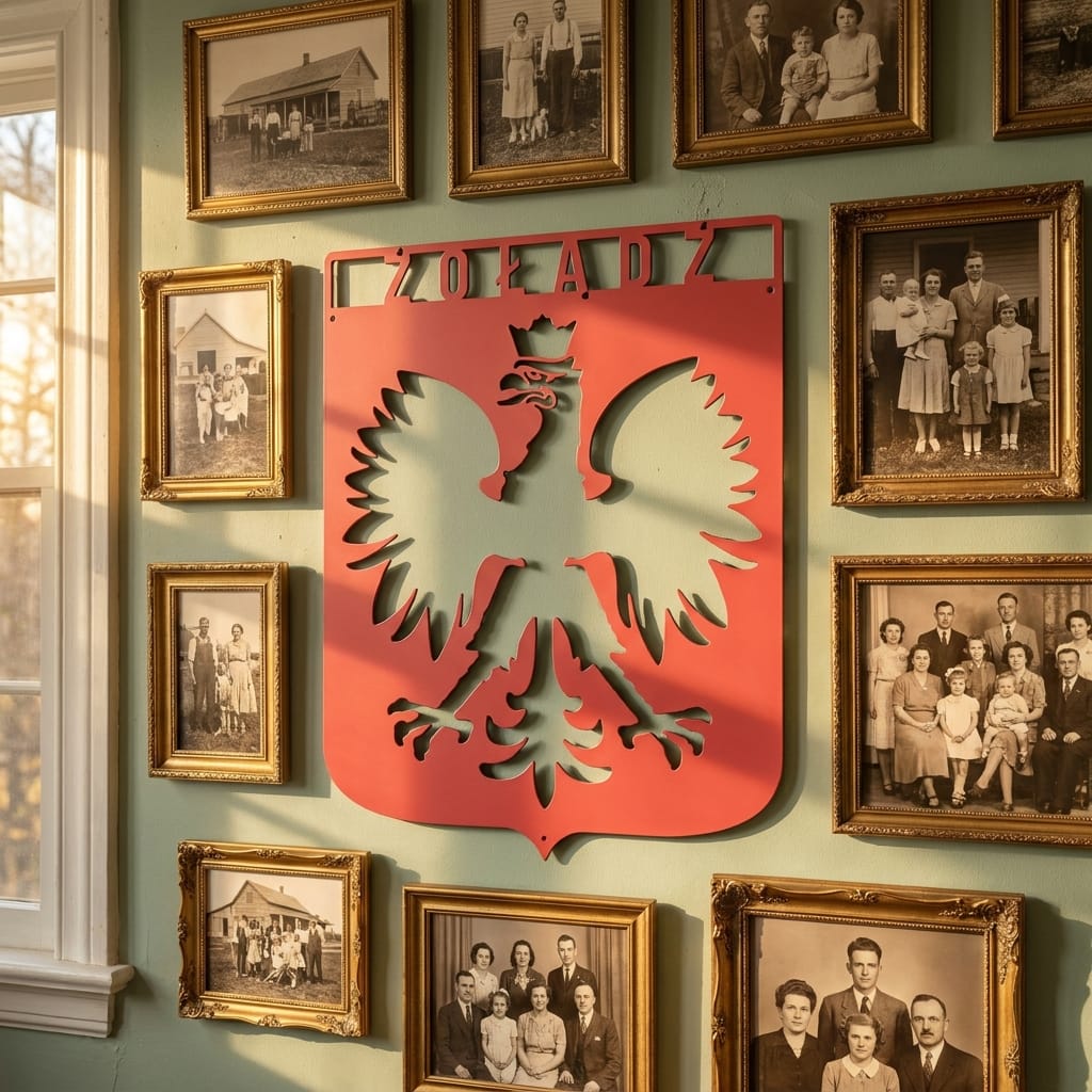 Personalized Polish Eagle Steel Sign: Monogram Home Decor, poland Lover Gift