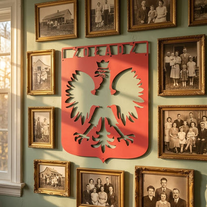 Personalized Polish Eagle Steel Sign: Monogram Home Decor, poland Lover Gift
