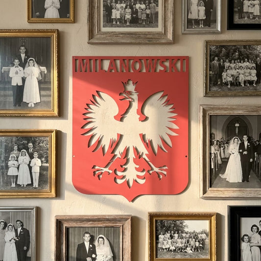 Personalized Polish Eagle Steel Sign: Monogram Home Decor, poland Lover Gift