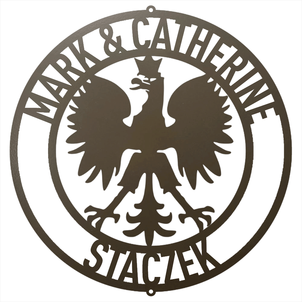 Personalized Polish Eagle Wall Art | Custom Family Name Steel Emblem