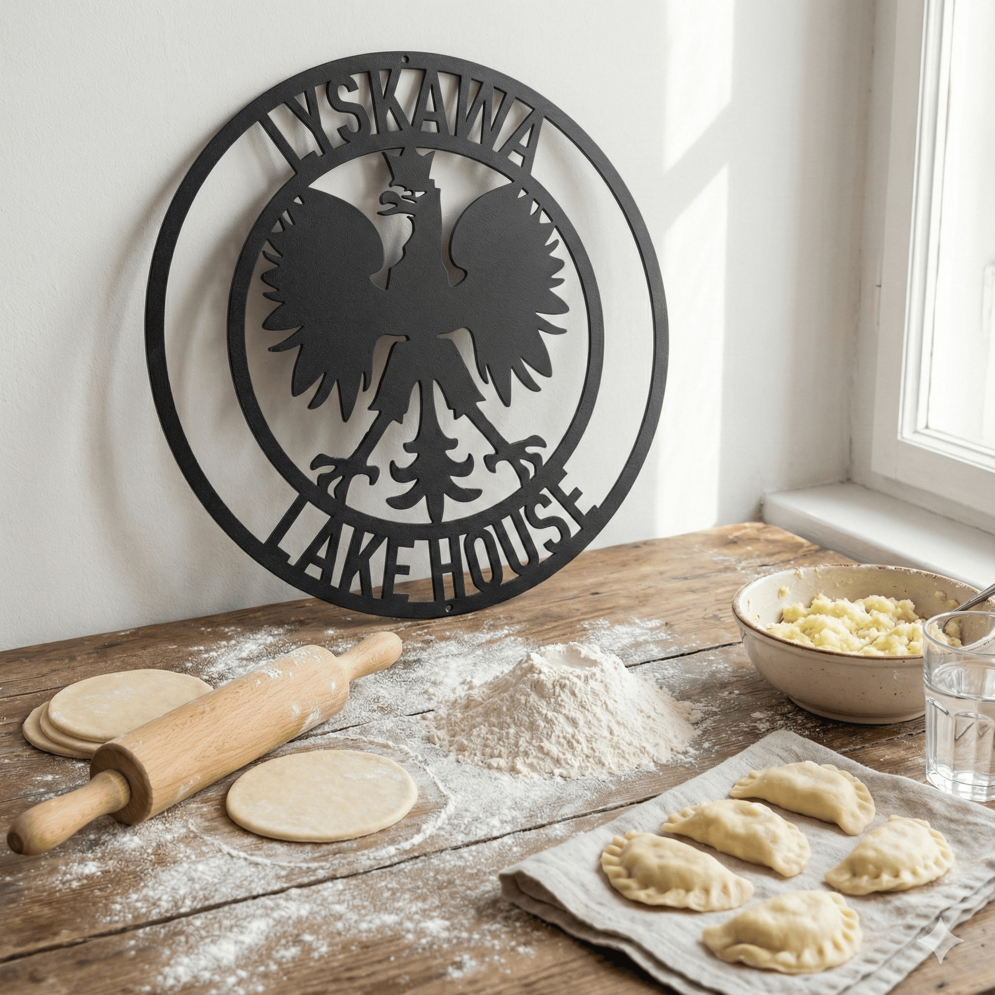 Personalized Polish Falcon Sign | Family Name Steel Wall Art