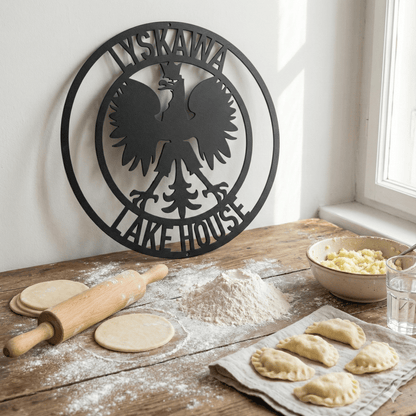 Personalized Polish Falcon Sign | Family Name Steel Wall Art