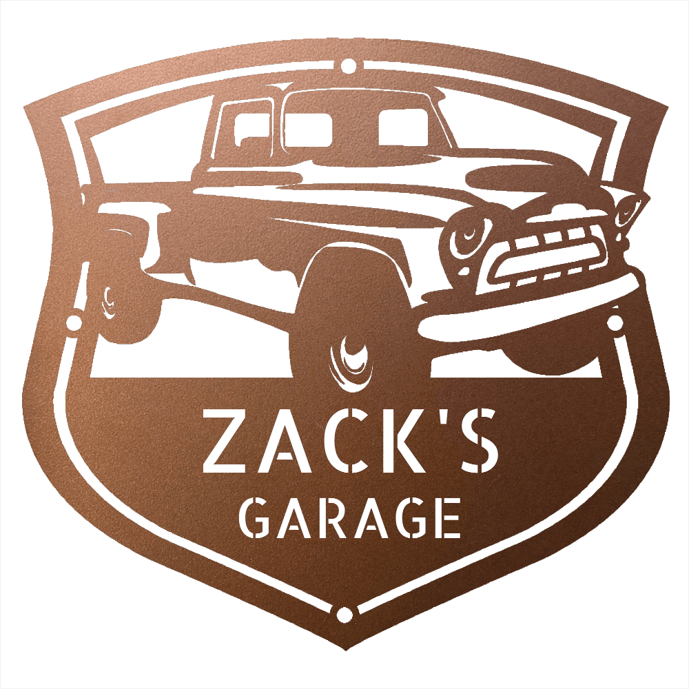 Steel Sign Copper / 12 1955–57 Chevy 3100 Garage Sign – Personalized Classic Truck Metal Wall Art