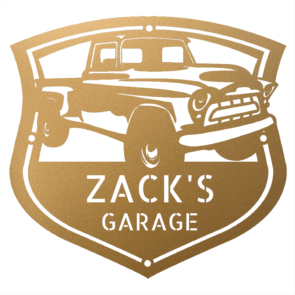 Steel Sign Gold / 12 1955–57 Chevy 3100 Garage Sign – Personalized Classic Truck Metal Wall Art