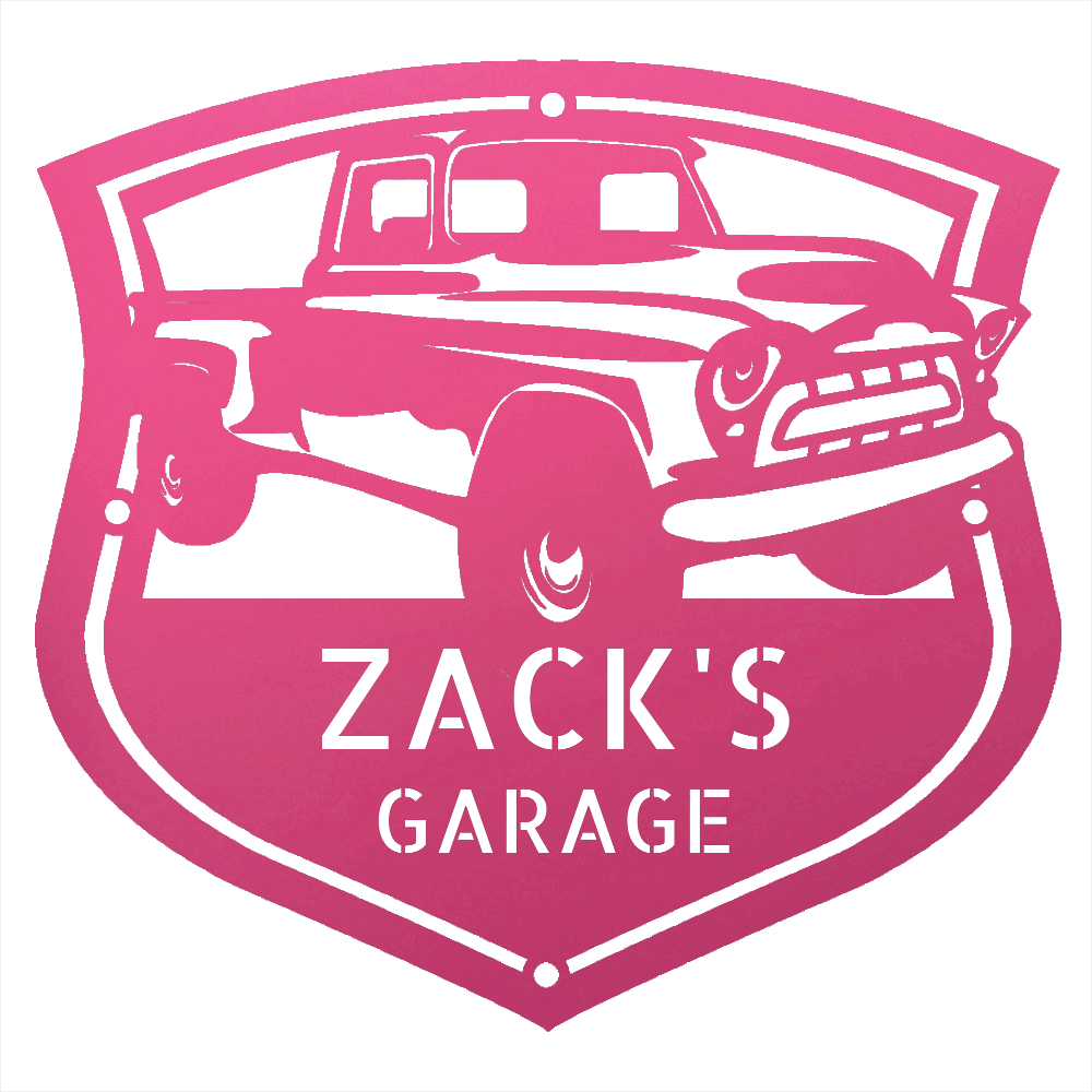 Steel Sign Pink / 12 1955–57 Chevy 3100 Garage Sign – Personalized Classic Truck Metal Wall Art
