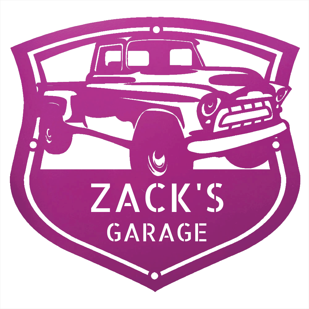 Steel Sign Purple / 12 1955–57 Chevy 3100 Garage Sign – Personalized Classic Truck Metal Wall Art