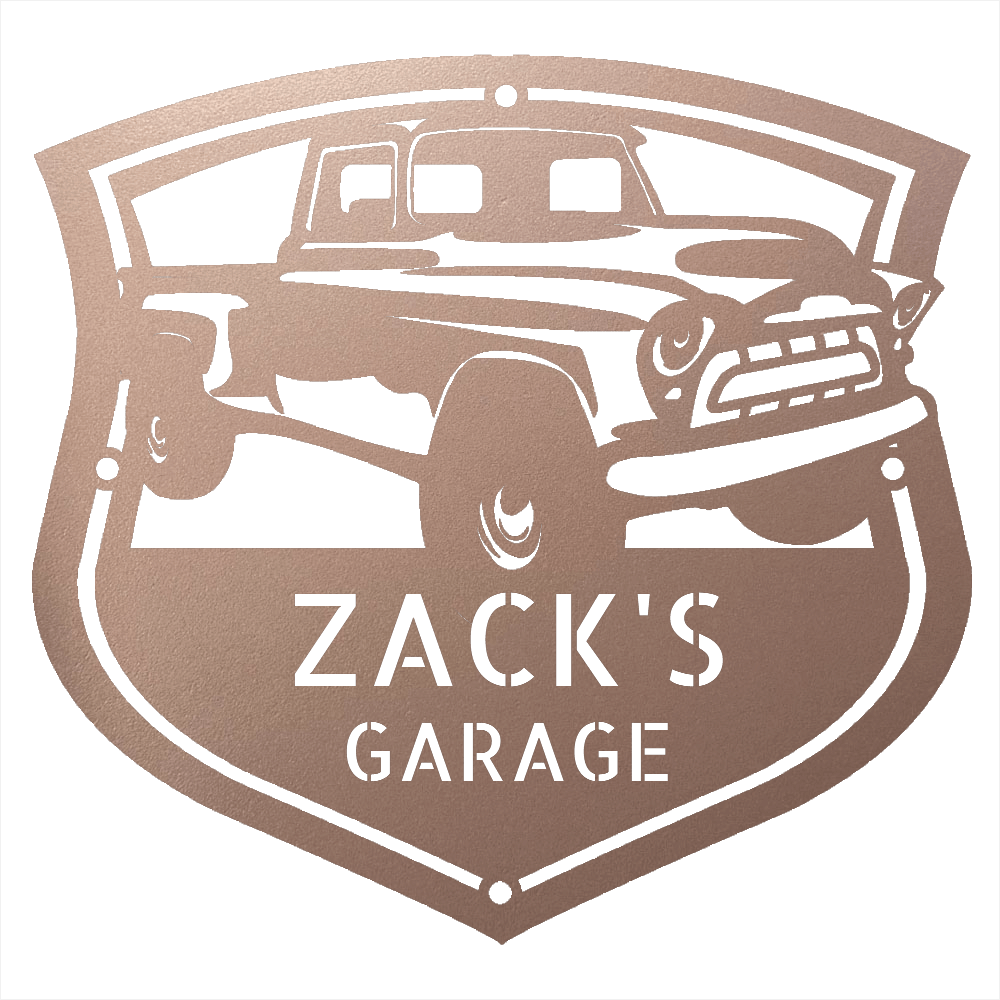 Steel Sign Rose / 12 1955–57 Chevy 3100 Garage Sign – Personalized Classic Truck Metal Wall Art