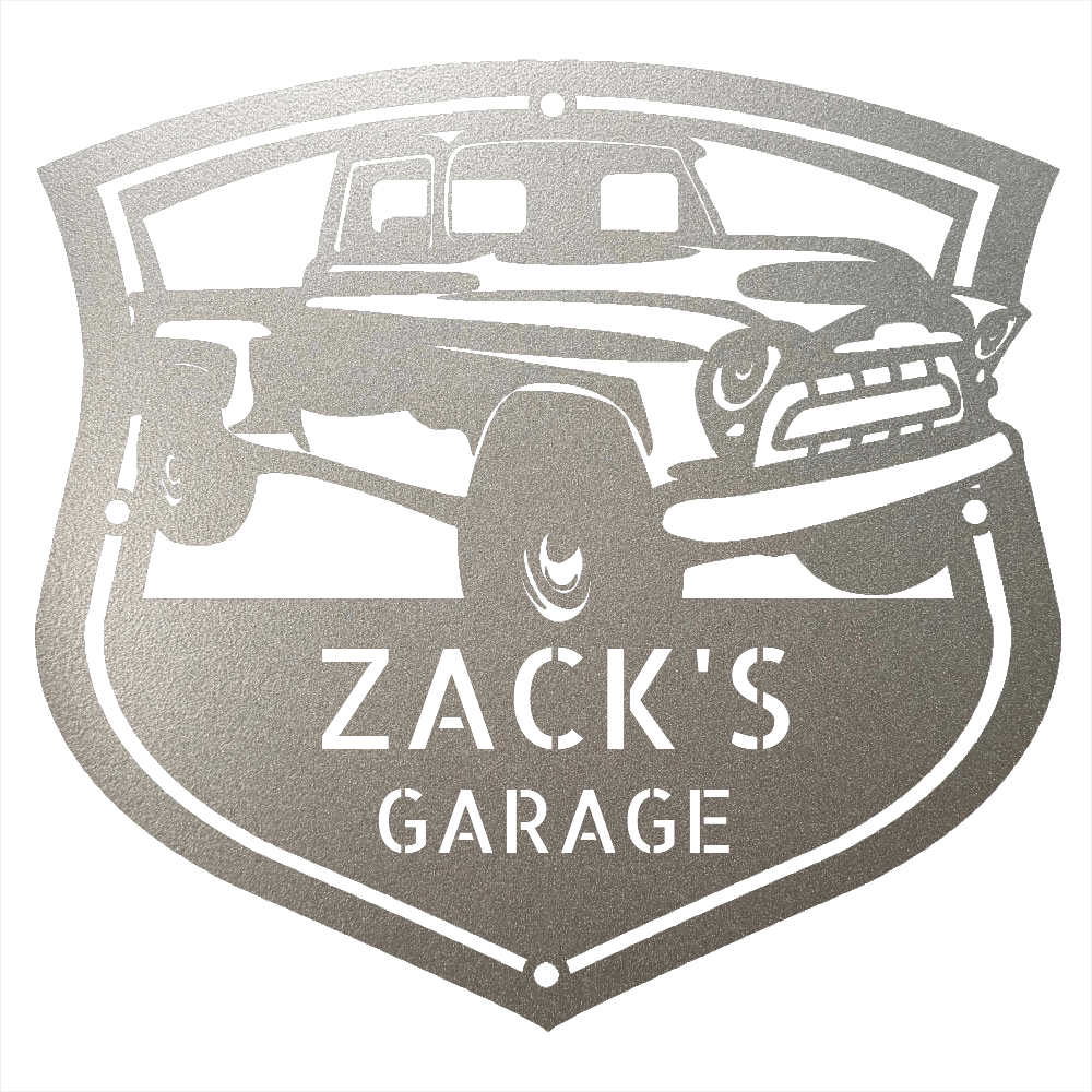 Steel Sign Silver / 12 1955–57 Chevy 3100 Garage Sign – Personalized Classic Truck Metal Wall Art