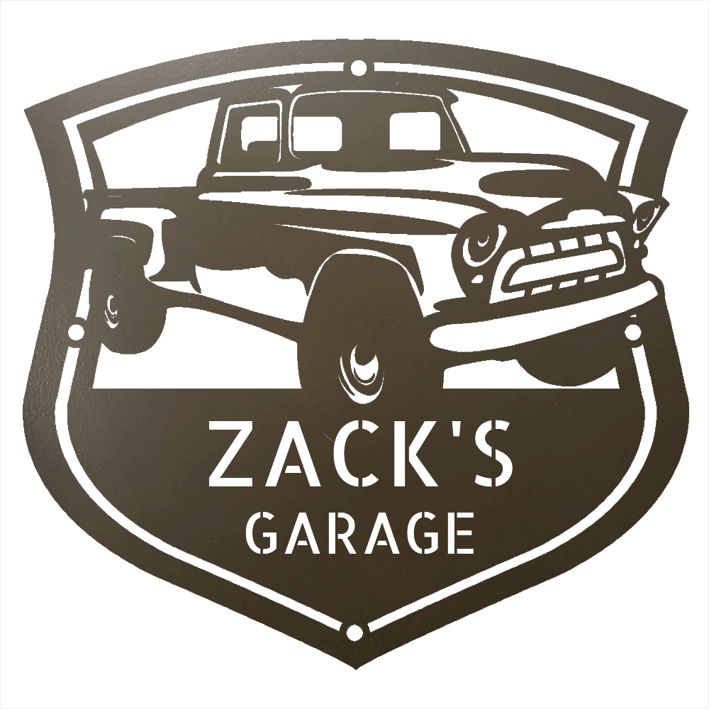 Steel Sign Stone / 12 1955–57 Chevy 3100 Garage Sign – Personalized Classic Truck Metal Wall Art
