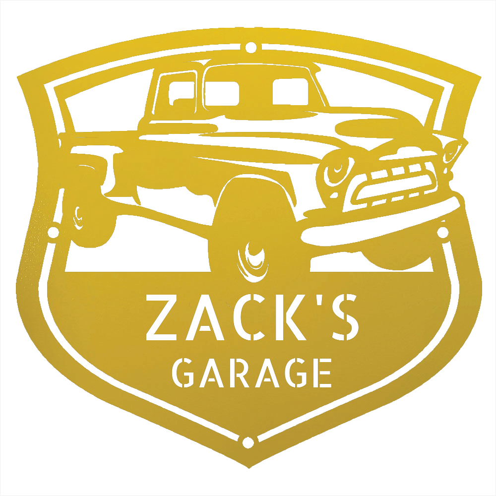 Steel Sign Yellow / 12 1955–57 Chevy 3100 Garage Sign – Personalized Classic Truck Metal Wall Art