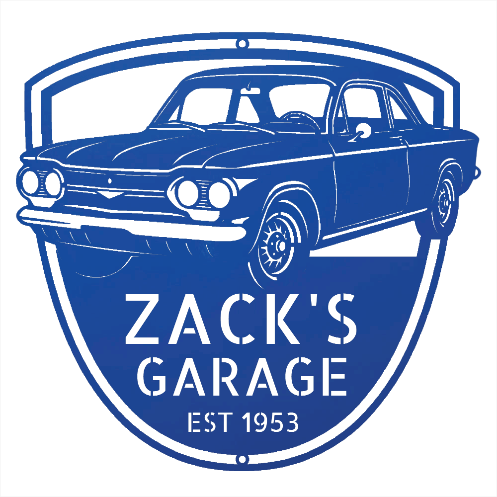 Steel Sign Blue / 12 1963 Corvair Hardtop Garage Sign | Personalized Gift for Car Lovers