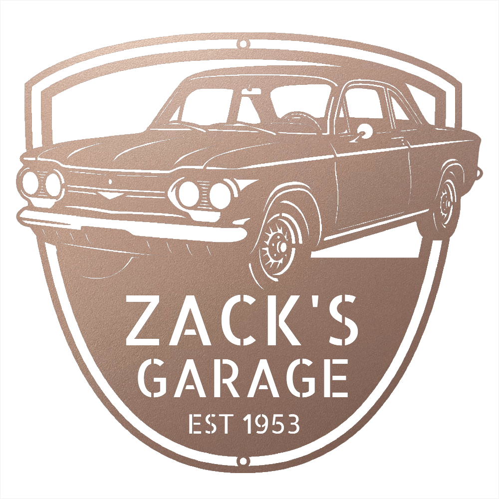 Steel Sign Rose / 12 1963 Corvair Hardtop Garage Sign | Personalized Gift for Car Lovers