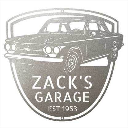 Steel Sign Silver / 12 1963 Corvair Hardtop Garage Sign | Personalized Gift for Car Lovers