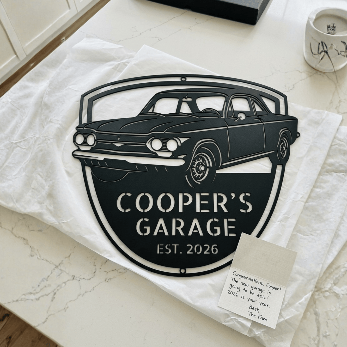 Steel Sign 1963 Corvair Hardtop Garage Sign | Personalized Gift for Car Lovers