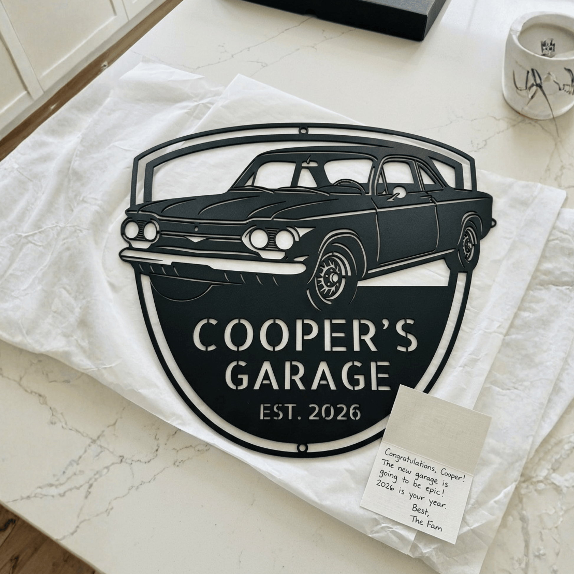 Steel Sign 1963 Corvair Hardtop Garage Sign | Personalized Gift for Car Lovers