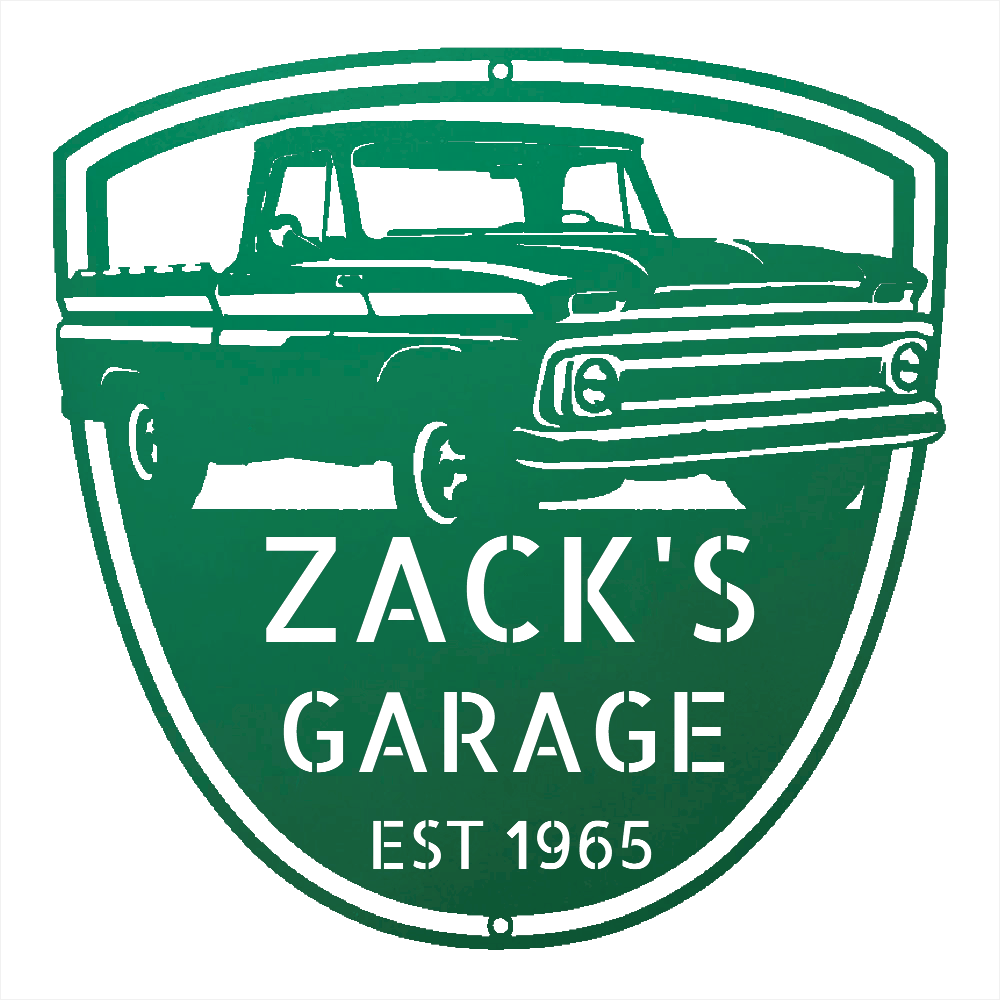 Steel Sign Green / 12 1965 Chevy C10 Garage Sign | Personalized Metal Truck Sign