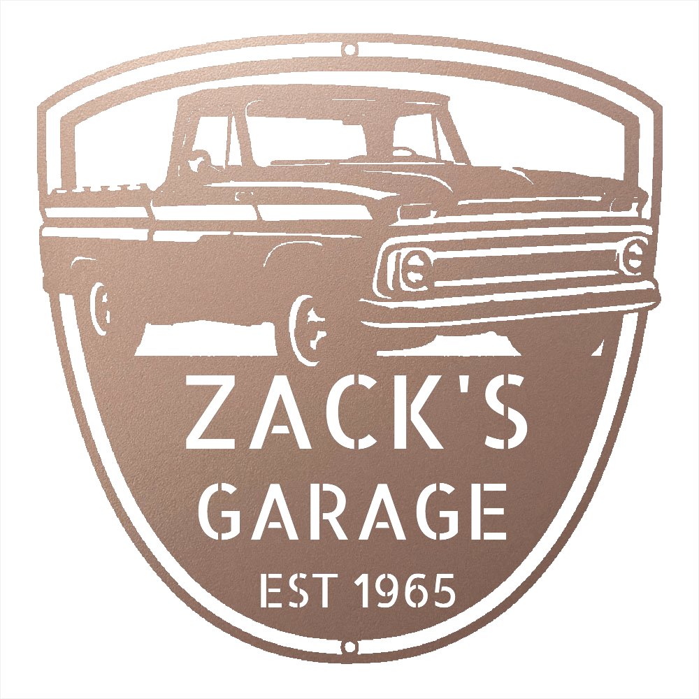 Steel Sign Rose / 12 1965 Chevy C10 Garage Sign | Personalized Metal Truck Sign