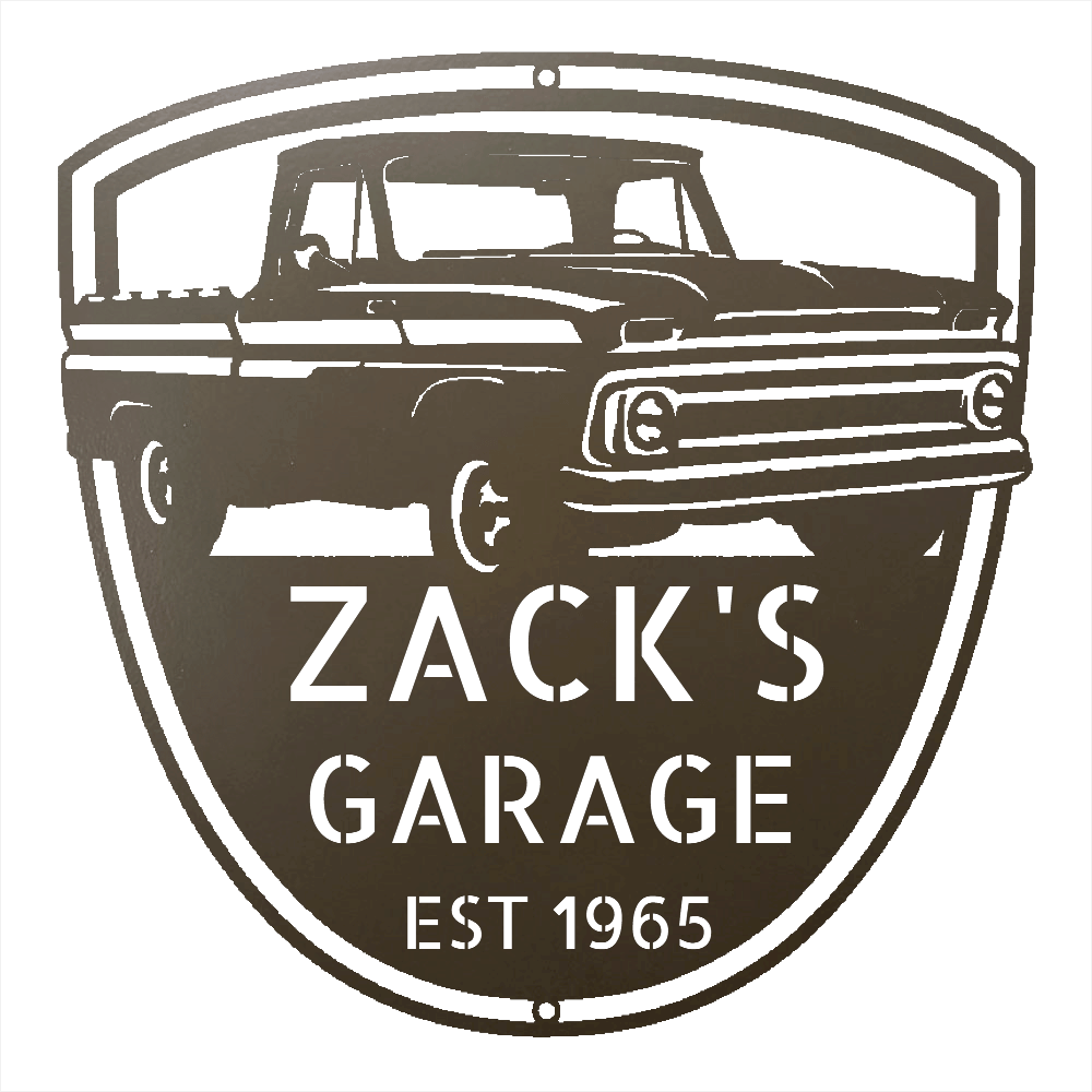 Steel Sign Stone / 12 1965 Chevy C10 Garage Sign | Personalized Metal Truck Sign