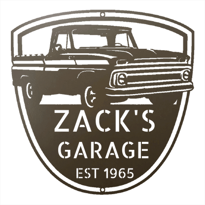 Steel Sign Stone / 12 1965 Chevy C10 Garage Sign | Personalized Metal Truck Sign