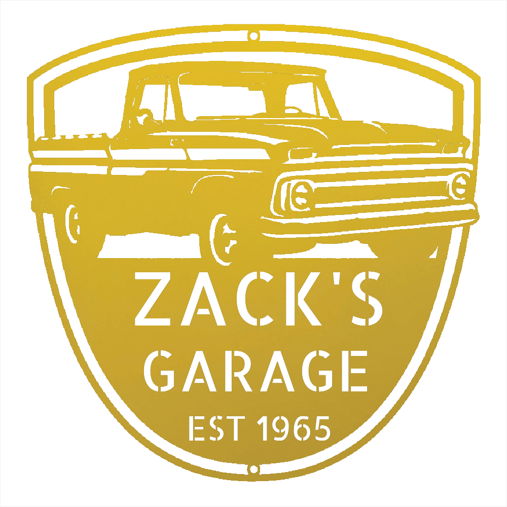 Steel Sign Yellow / 12 1965 Chevy C10 Garage Sign | Personalized Metal Truck Sign