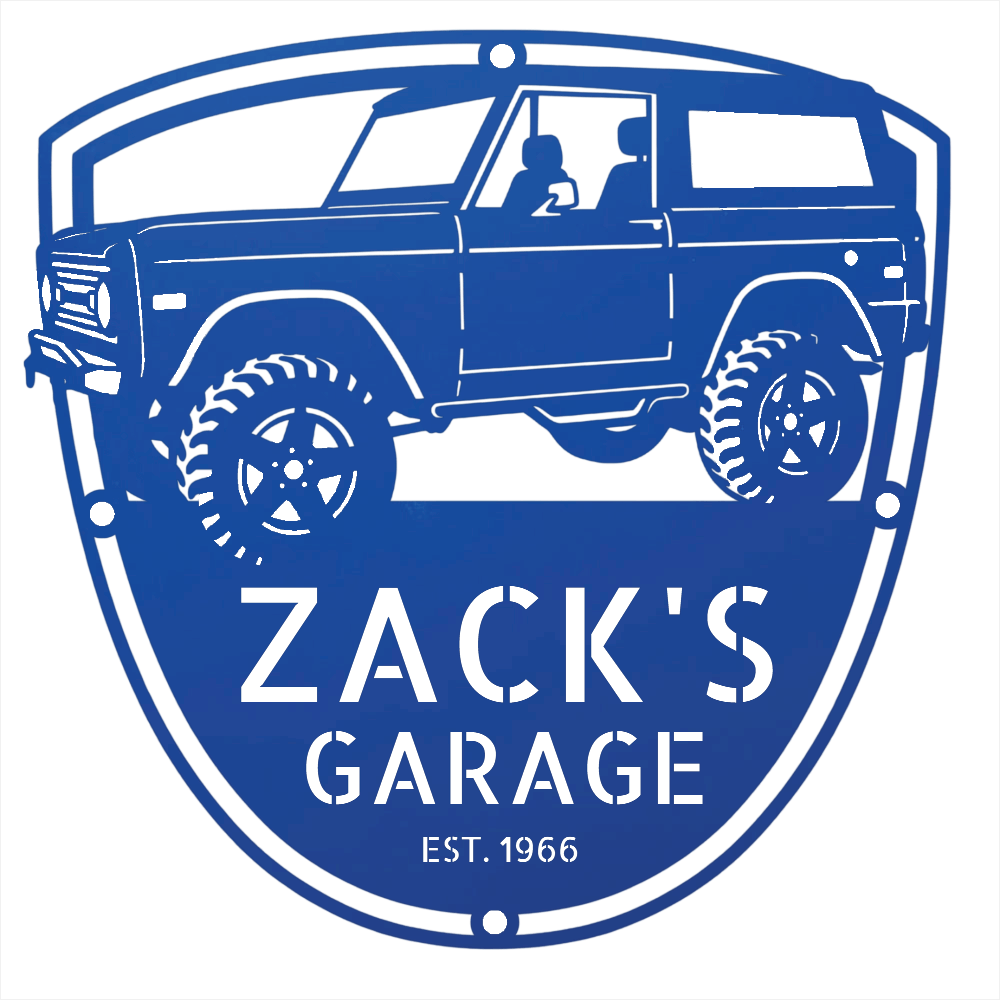 Steel Sign Blue / 12 1966 Ford Bronco Garage Sign | Personalized Early Bronco Metal Sign