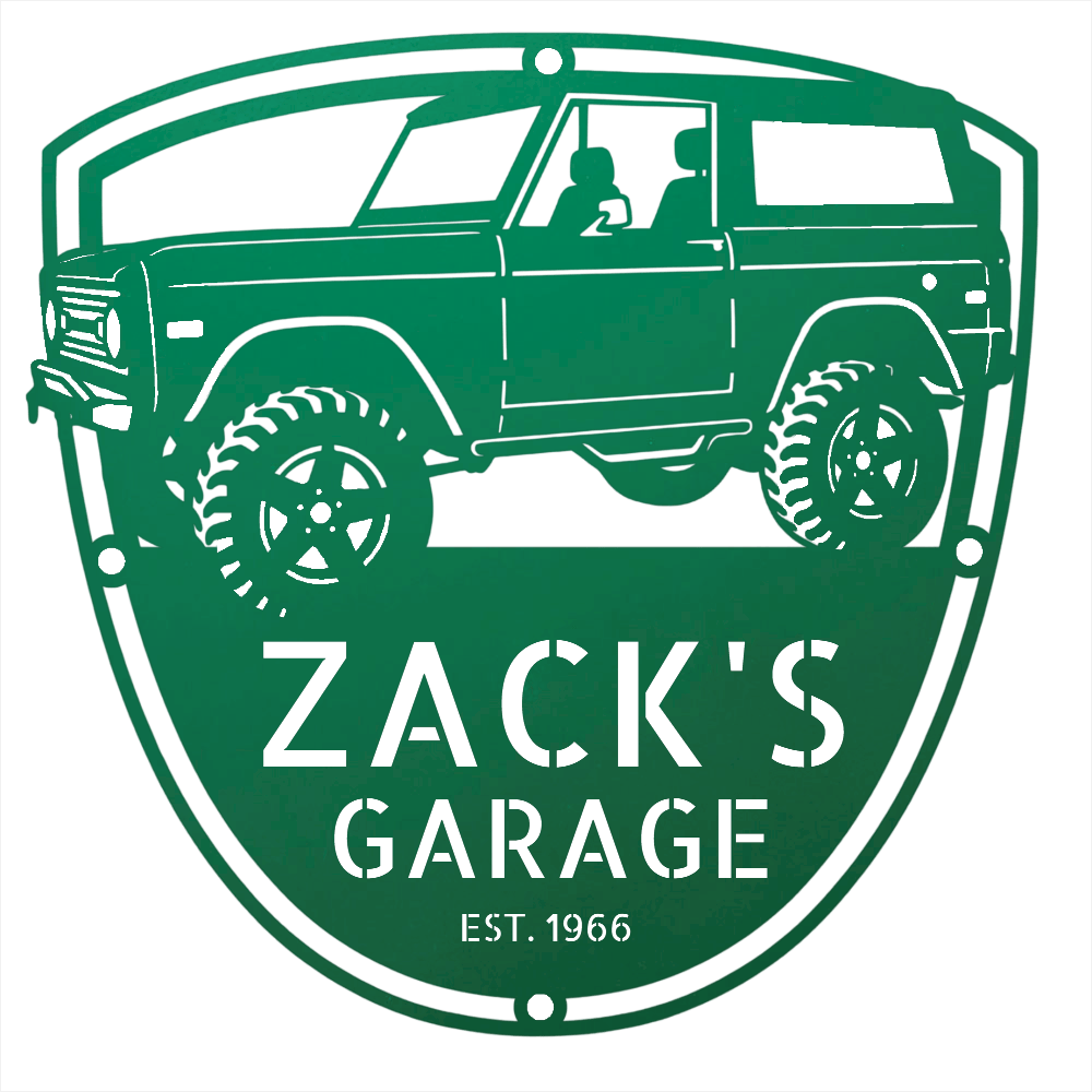 Steel Sign Green / 12 1966 Ford Bronco Garage Sign | Personalized Early Bronco Metal Sign