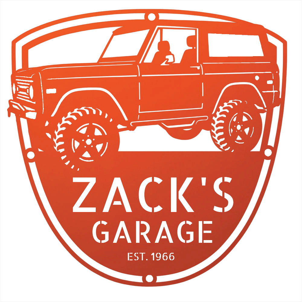Steel Sign Orange / 12 1966 Ford Bronco Garage Sign | Personalized Early Bronco Metal Sign