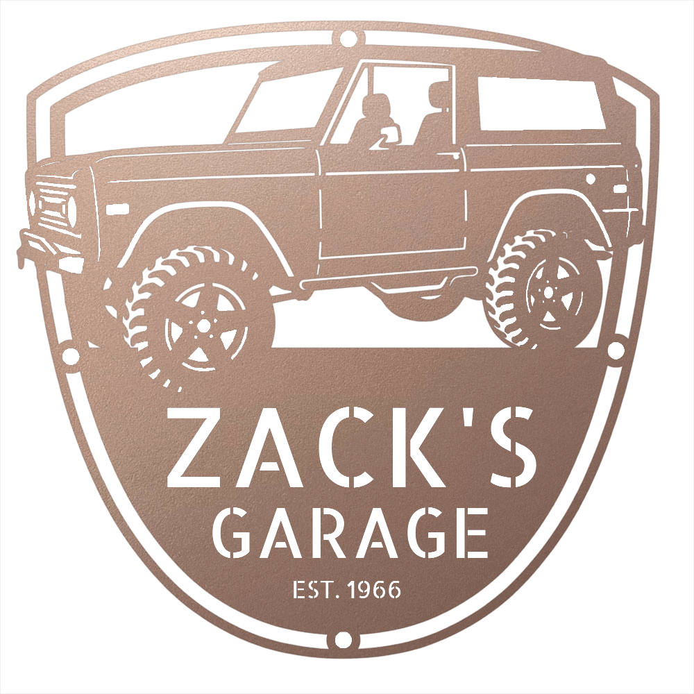 Steel Sign Rose / 12 1966 Ford Bronco Garage Sign | Personalized Early Bronco Metal Sign
