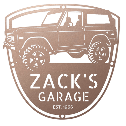 Steel Sign Rose / 12 1966 Ford Bronco Garage Sign | Personalized Early Bronco Metal Sign