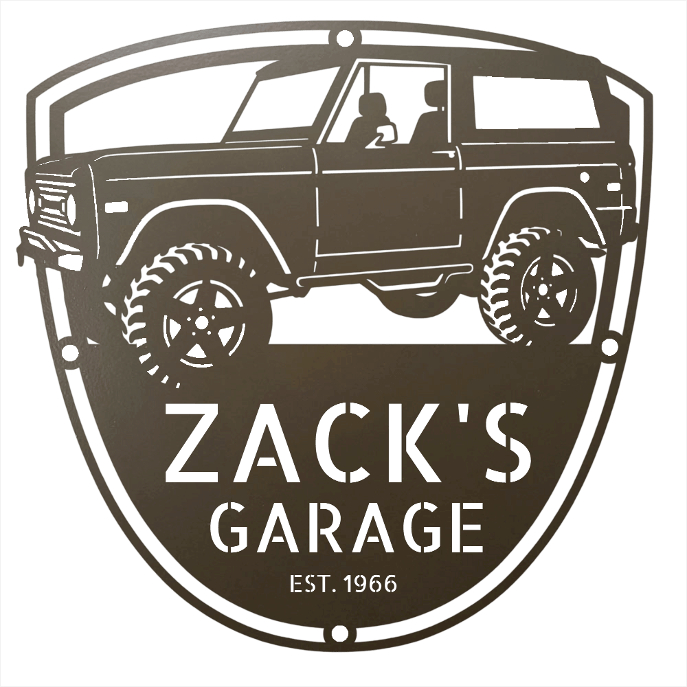 Steel Sign Stone / 12 1966 Ford Bronco Garage Sign | Personalized Early Bronco Metal Sign