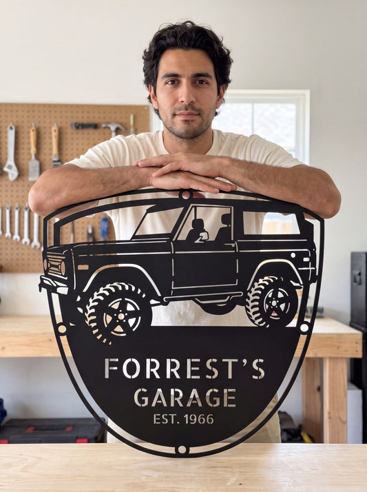 Steel Sign 1966 Ford Bronco Garage Sign | Personalized Early Bronco Metal Sign